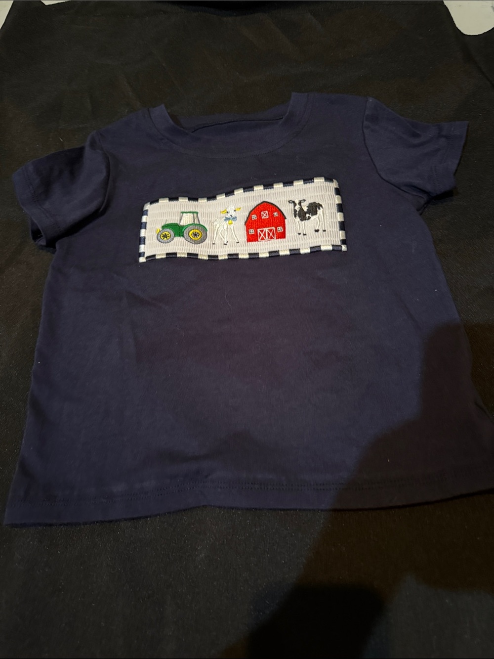 Navy Farm Patch Kids Short-Sleeve Tee